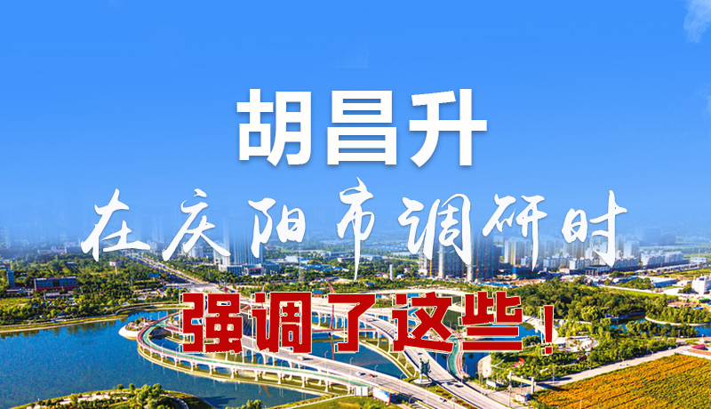 圖解|胡昌升在慶陽市調(diào)研時(shí)強(qiáng)調(diào)了這些！