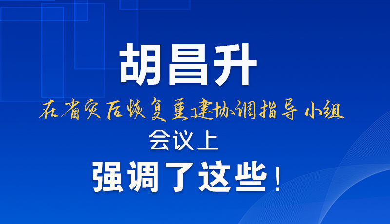 圖解|胡昌升在省災(zāi)后恢復(fù)重建協(xié)調(diào)指導(dǎo)小組會議上強調(diào)了這些！