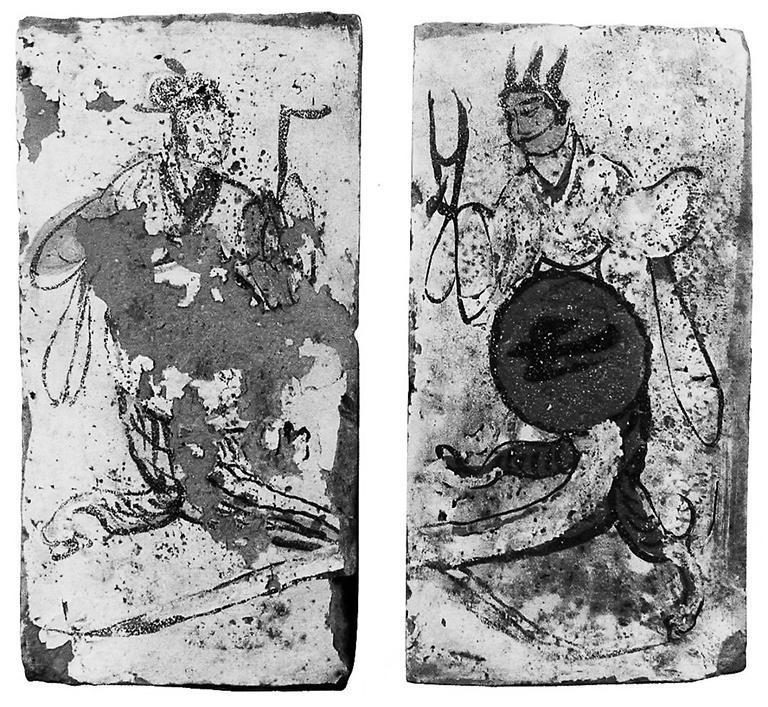 高臺(tái)縣博物館藏魏晉墓出土的女?huà)z、伏羲畫(huà)像磚