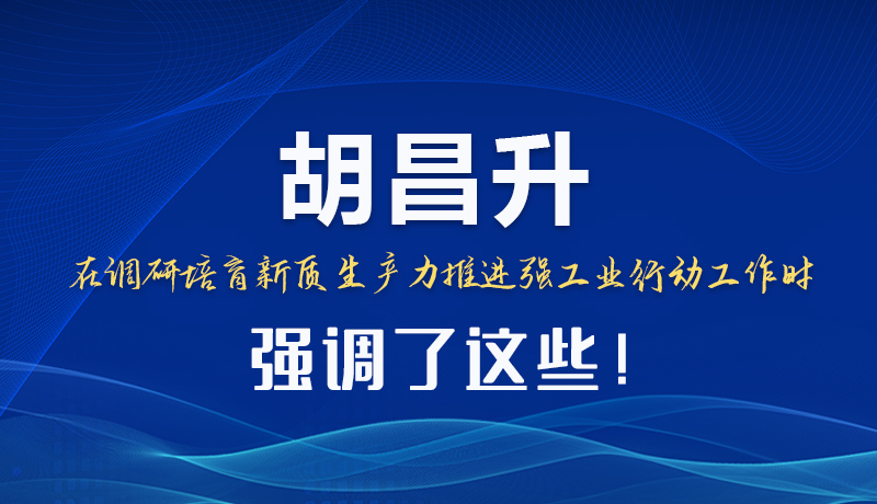圖解|胡昌升在調研培育新質生產力推進強工業(yè)行動工作時強調了這些！