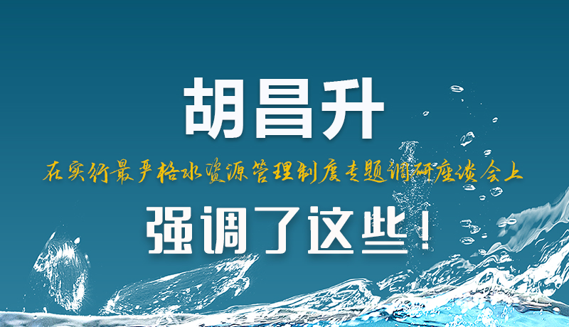 圖解|胡昌升在實(shí)行最嚴(yán)格水資源管理制度專題調(diào)研座談會(huì)上強(qiáng)調(diào)了這些！