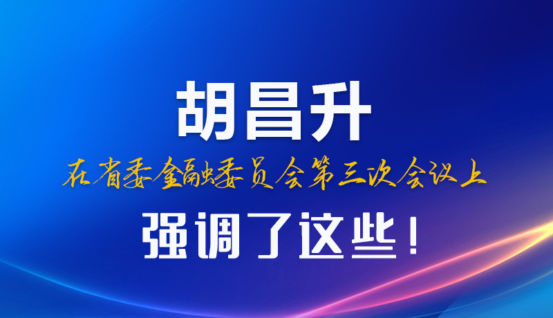 圖解|胡昌升在省委金融委員會(huì)第三次會(huì)議上強(qiáng)調(diào)了這些！