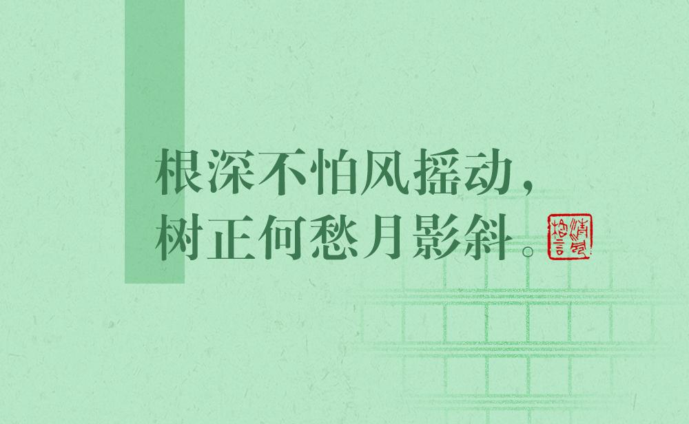 清風(fēng)格言 | 根深不怕風(fēng)搖動(dòng)，樹正何愁月影斜